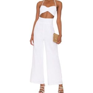 SNDYs White Linen Cut-Out Jumpsuit